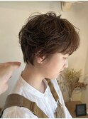 ルーズショートカット×ニュアンスパーマ