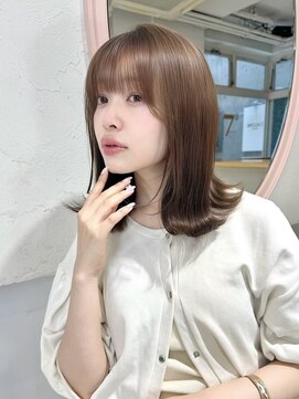 ジーナ 博多筑紫口(Zina) 髪質改善＊透明感ミルクティーブロンド大人ボブ＊【Zina筑紫口】