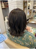切りっぱなし×髪質改善トリートメント×グレージュ×白髪染め