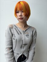 ロックス バイ マグ 松本(rocks BY MAG)&nbsp;ケアブリーチオレンジカラーボブレイヤーミニウルフ