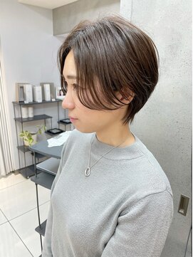 ヴェイン 渋谷(vain) 大人可愛い20代30代40代黒髪前下がりショートボブ丸みショート◎