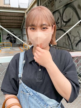 テトヘアー(teto hair) 暖色ベージュ ウォームベージュ 切りっぱなしボブ ベージュ