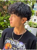 波巻きパーマツイストスパイラルパーママッシュメンズパーマ