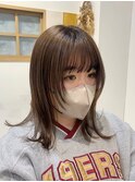 《10代/20代》顔周りレイヤー/外ハネミディアム/伸ばしかけ