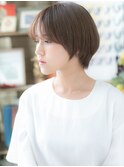 ★小顔補正カット耳掛け丸みショートマッシュボブ20代30代★10