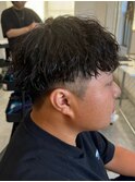 波巻きパーマメンズパーマメンズヘアツーブロックツイストパーマ