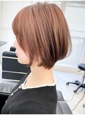 透明感髪質改善カラー内巻きショートボブ小顔艶感