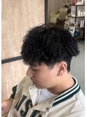 大分メンズツイストスパイラルパーマ刈り上げマッシュショート
