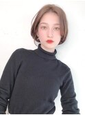 Say.丸みショートレイヤーシルキーベージュミルクティーベージュ