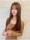 髪質改善トリートメントで叶う美髪ストレート　艶髪　前髪　