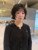 ダブ アオヤマ(DaB AOYAMA)&nbsp;切りっぱなしボブレイヤーボブ黒髪ボブ顔まわりカットショート