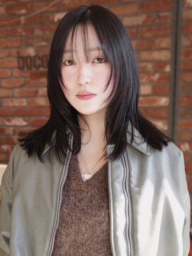 ボコカ(bococa) 【macana指名】レイヤーカットミディアムレイヤーウルフオリーブ