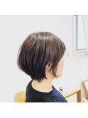 ナチュラルショート×グレージュ