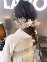 ラボー ノースプラザ店(LA'BO)&nbsp;【結婚式・成人式・卒業式】編みおろし×フラワー×金箔