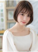 シースルーバング小顔前下がりボブショートc5戸頭20代30代40代