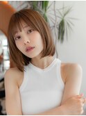 20代30代大人かわいい/グレージュカラー/ショートボブ/小顔/前髪