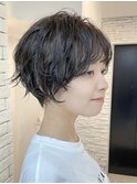 ショートボブ/簡単スタイリング/丸みショート/可愛い/20代30代