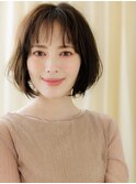 透けバング大人美人ニュアンスパーマゆるふわボブZ志木30代40代
