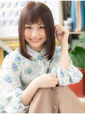 大人可愛いオン眉内巻きワンカールミディアムh4戸田公園20代30代
