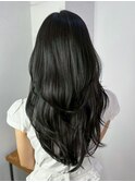 小顔ロンググレージュ韓国ヘアオリーブグレー_ba568881
