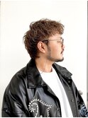 マレットヘア×無造作パーマ ニュアンスフェザーパーマ