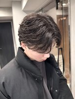 メンズサロン ガウディ 三宮店(men's salon Gaudi)&nbsp;ニュアンスフェザーパーマ×メンズツーブロック×センターパート