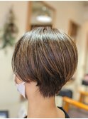 ハイライト×ローライト×白髪ぼかし
