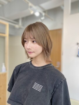 アンドチル 渋谷(AND CHILL) レイヤーボブ/ボブウルフ/ミルクティーベージュ　渋谷