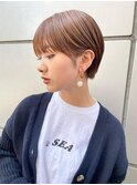 大人ガーリー/ブリーチなしチョコレート×顔周りショート[立川]