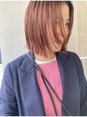 オレンジベージュ 小顔バング