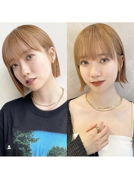 トルネード(TORNADO) 学割U24 大人切りっぱなしボブベージュカラー 外ハネM0723