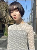 ショート 姫カット ダークアッシュ 魅力倍増カール シアーカラー