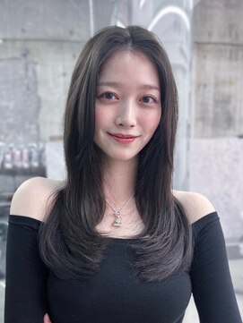 フィヴェント(Fivent) メルティカラー似合わせカットフェミニンロング韓国レイヤー