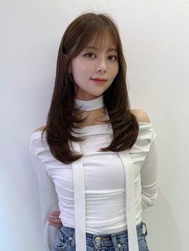 ハピネス 梅田茶屋町店(HAPPINESS) 韓国風/レイヤーカット/顔周り/顔まわり/髪質改善/ベージュ