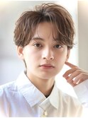 フェザーパーマセンターパートニュアンスパーマ韓国マッシュ黒髪