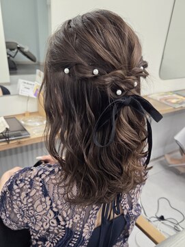 参列ヘア/ハーフアップ/ヘアアレンジ