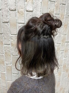 大人可愛い20代30代40代グラデーション×ハーフアップ