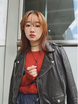 ラモードイワイインターナショナル(La Mode IWAI international) 抜け感レイヤーミディ×オレンジブラウン