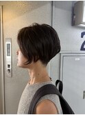 ショートボブニュアンスパーマ【大人かりあげショート/青葉台】