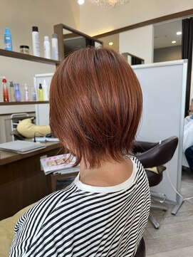 アトリエ リッツ(ATELIER RITZ) 夏に人気◎透明感オレンジ×大人可愛いボブ