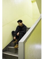 メリケンバーバーショップ フクオカ(MERICAN BARBERSHOP FUK)&nbsp;サイドパートショートセミウェットワイルドツーブロックテクノ77