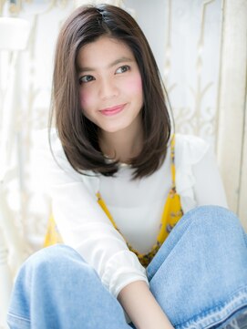 クオーレ ヘア アンジュ 水戸店(CUORE HAIR ange) *ange水戸*…ネイビーカラーxナチュラルストレートセミディa