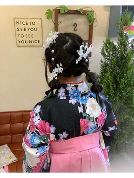 ヘアーサロン いろは 着付け　　編み込み