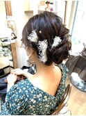 フラワーシニヨンアップアレンジ【ヘアセット/浴衣/立川/国立】