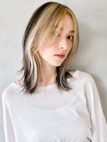 [Garland GINZA]前髪ポイントカラーで大人かわいいウルフ