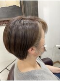 【大人ショート×バングカラー】