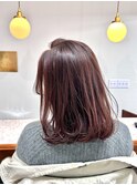 ボブレイヤーカットイメチェン似合わせレッドブラウンピンク