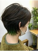 ワンポイントカラー／オリーブグリーン／イヤリングカラー