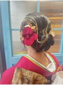 振袖着付けゆるふわシニヨン