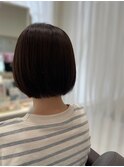 チャコールグレー×ナチュラル丸みボブ